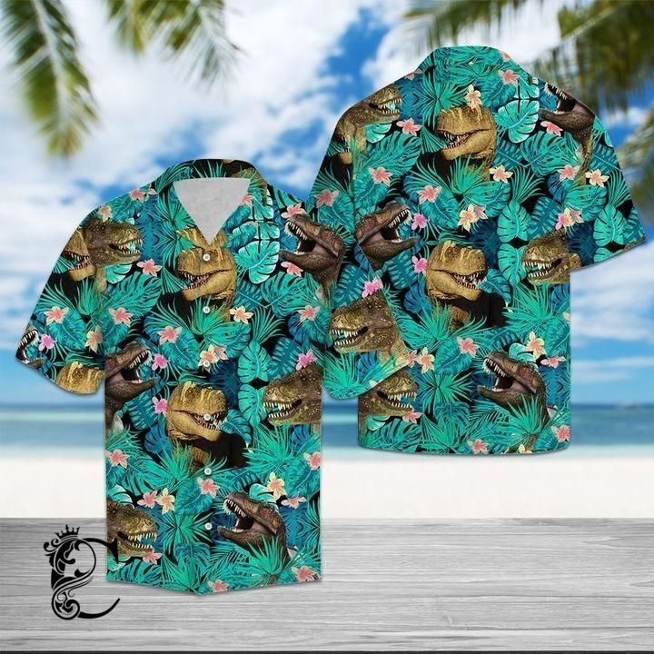 Beach Shirt Order T- Rex Tropical Hawaiian Shirt- Chillicothemall