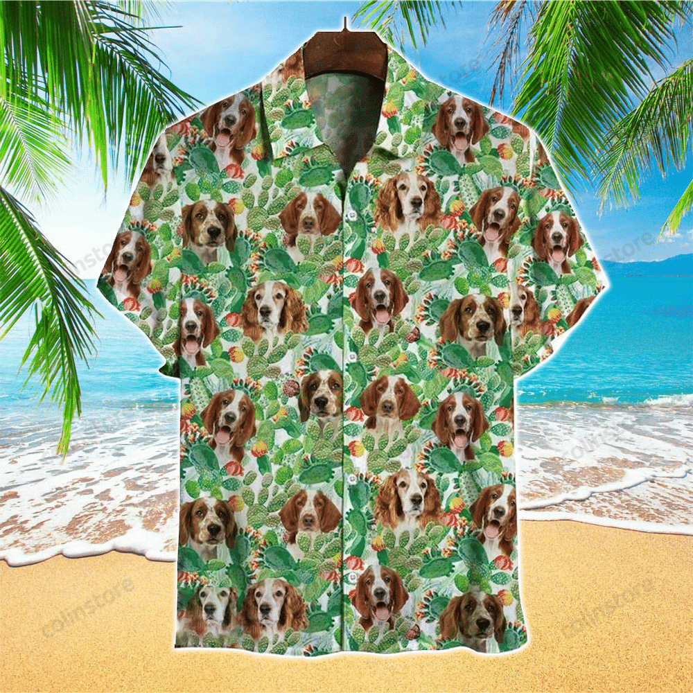 Agile Welsh Springer Spaniel Cactus Hawaii Shirt Aloha Ha26520