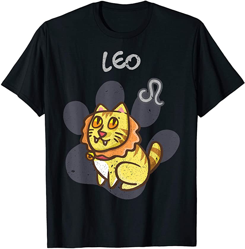 Leo Cat Zodiac Sign Astrology Funny Kitten Cats Horoscope T-Shirt