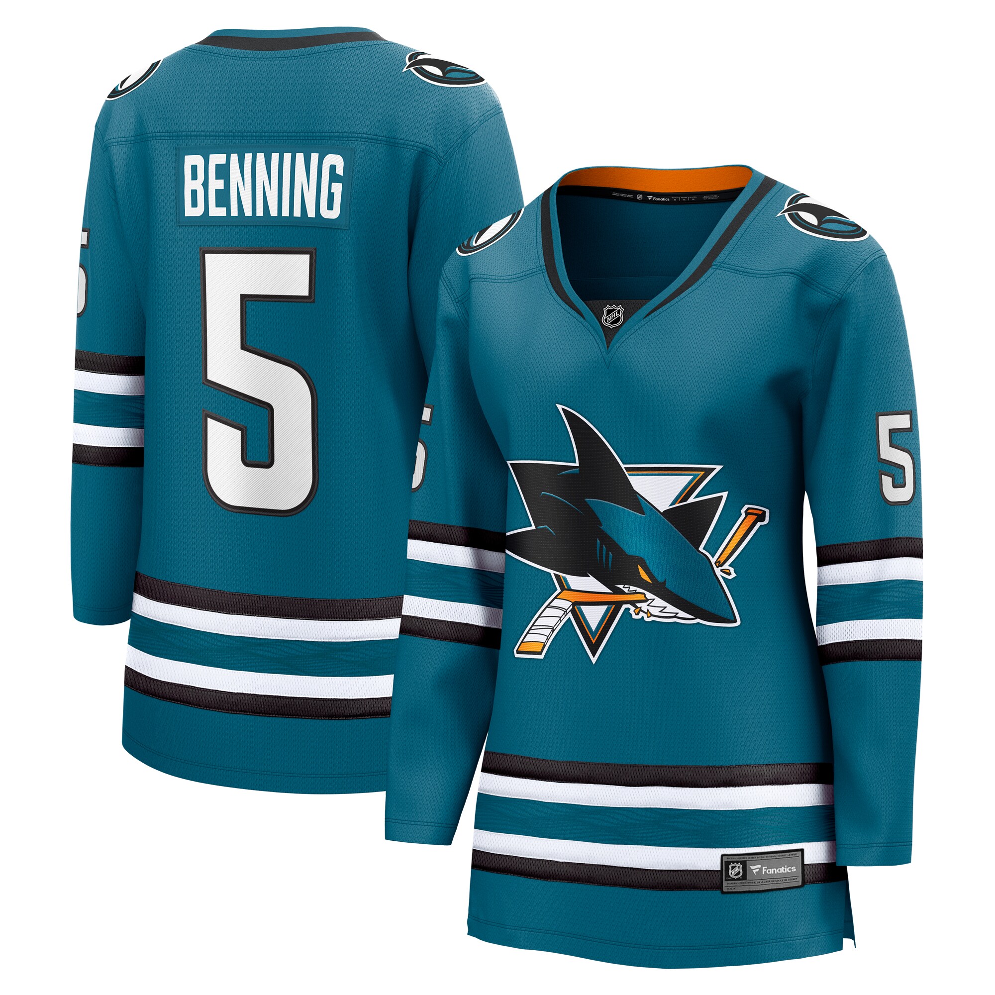 Women's San Jose Sharks Matt Benning Teal Home Breakaway Player Jersey