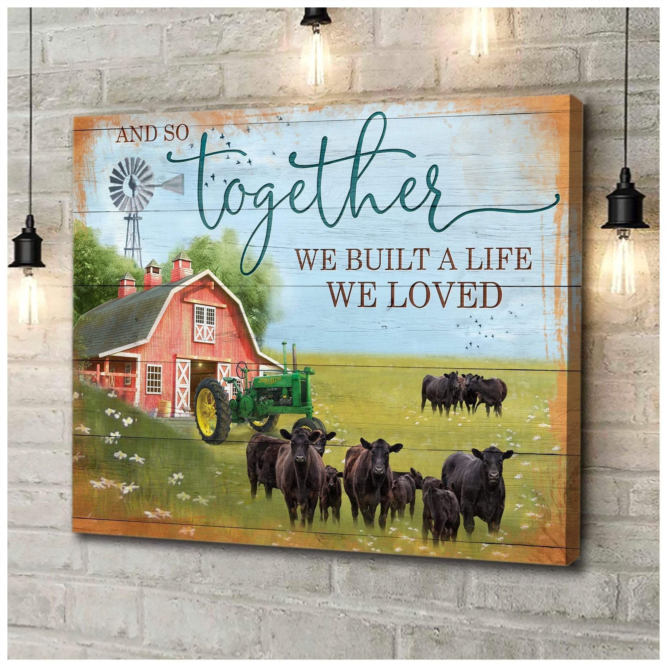 And So Together V2 Cow Wall Art Canvas Gift For Family, Wall Art Decor, Canvas Print, Home Decor