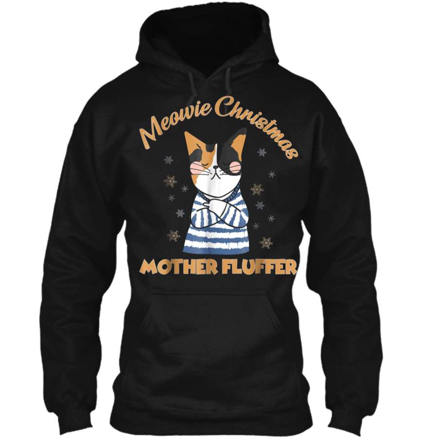 Meowy Mother Fluffer Christmas Cat Pullover Hoodie 8 oz