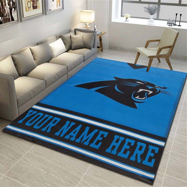 Carolina Panthers Personalized Rug, Living Room Bedroom Carpet, Customized Floor Mat