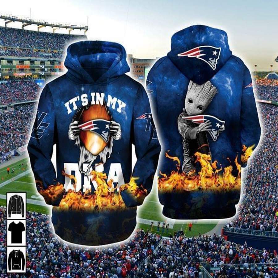 It My New England Patriots Dna Groot Hoodie Unisex 3D All Over Print