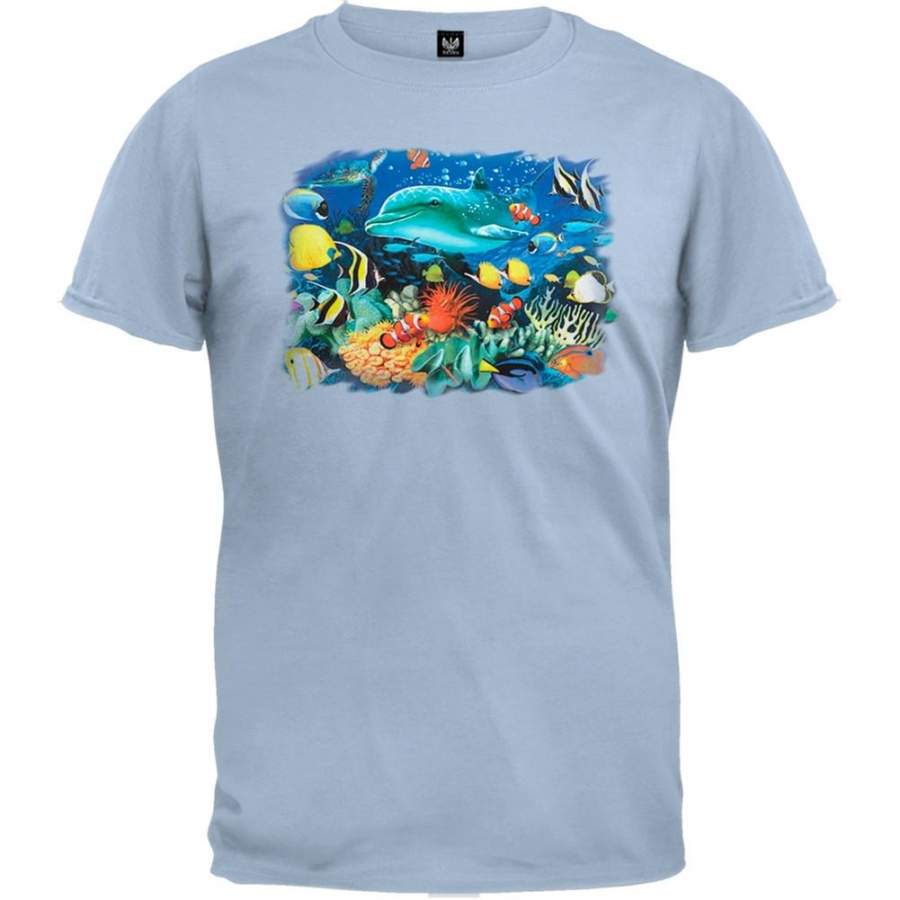 Dolphins 3D Light Blue T-Shirt