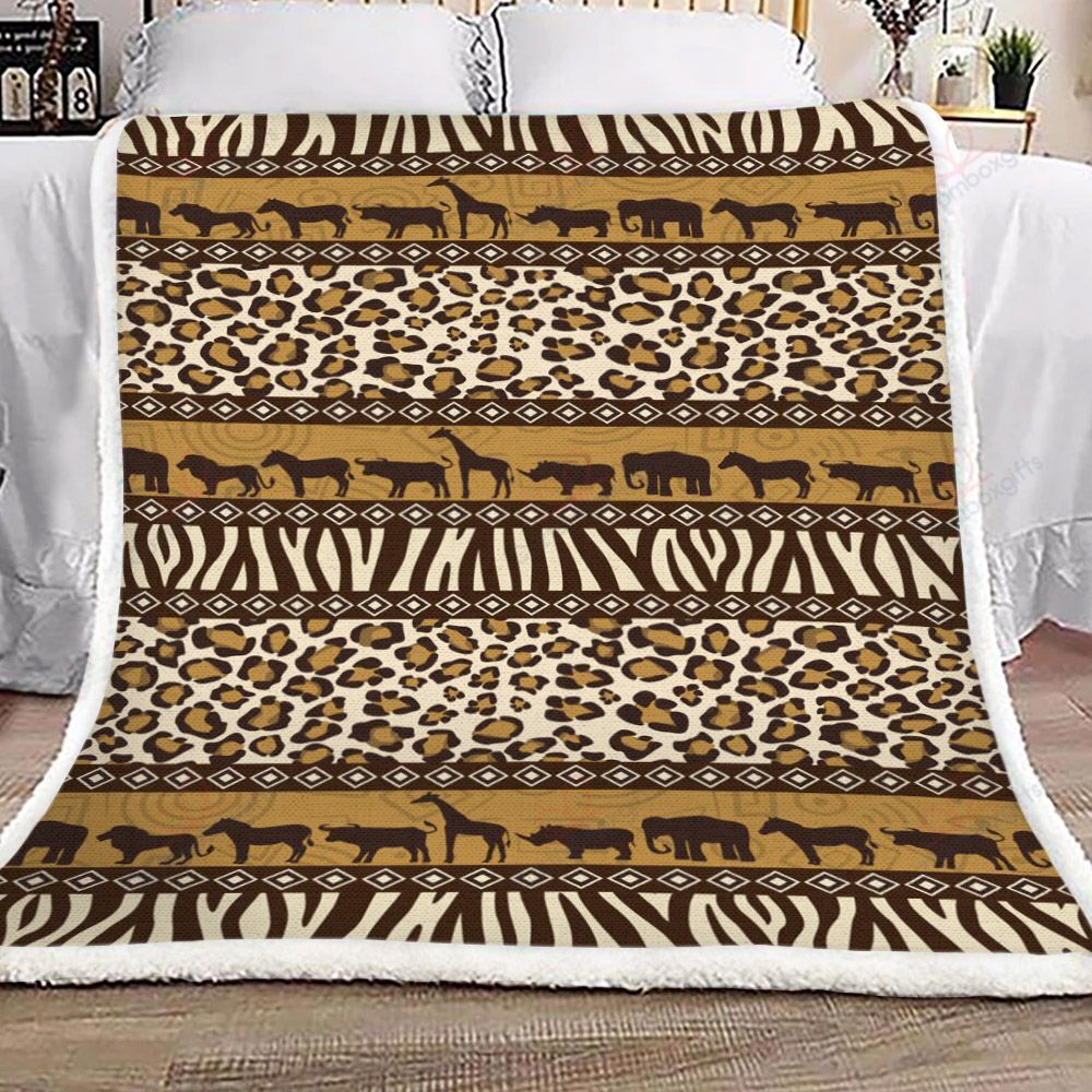 Africa Animal Pattern GS-1505VB Fleece Blanket