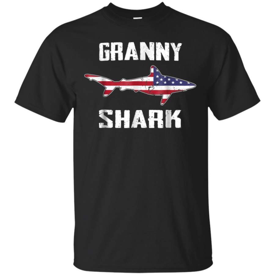 AGR Granny Shark Tshirt Matching Family Shirt American Flag Mom Jaq T-shirt