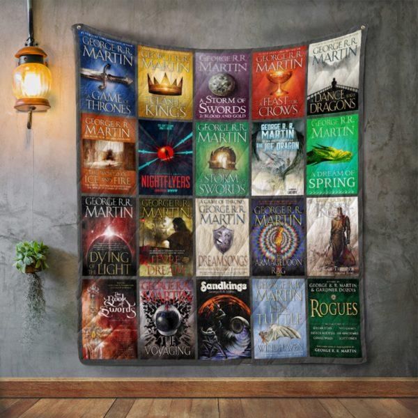 George R. R. Martin Books 3D Quilt Blanket HGM25