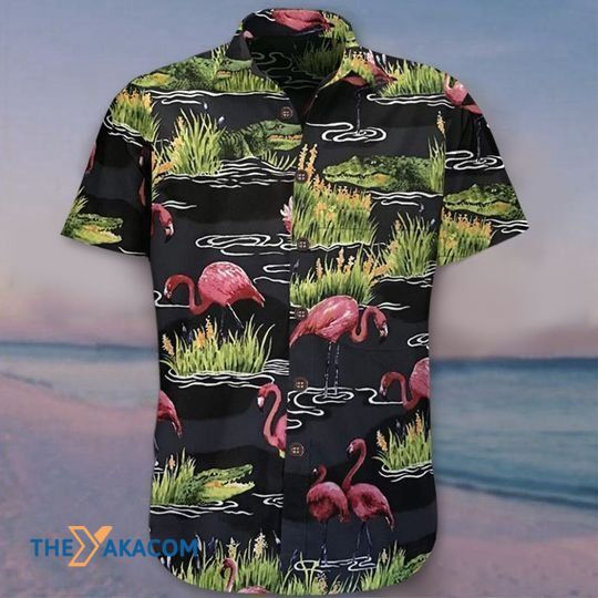 Flamingo Crocodile Alligator The Best Gift For Lovers Hawaiian Shirt Ha105586