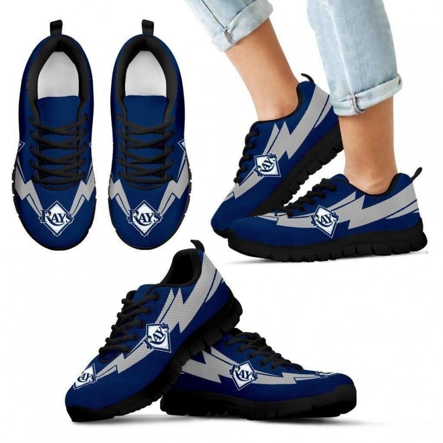 Three Amazing Good Line Charming Logo Tampa Bay Rays Sneakers #279