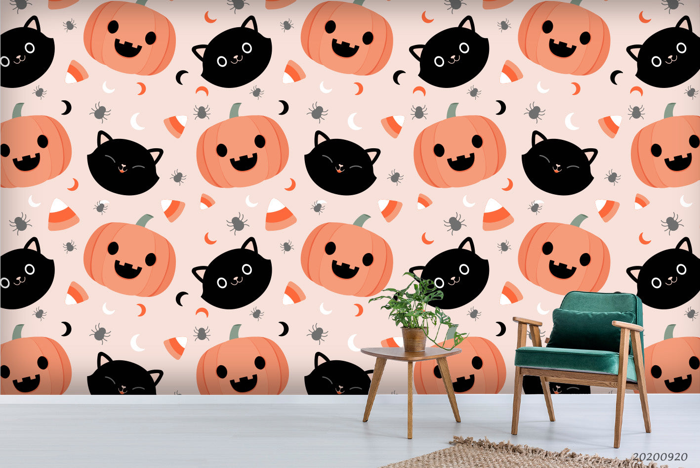 3D Halloween Pattern Collection Mural Wallpaper Wj 1404