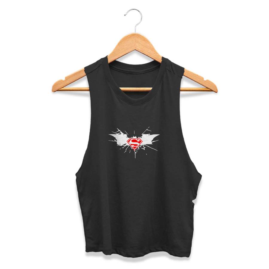 2016 Batman Vs Superman Dawn Of Justice Movie Superhero Hipster Comics Bruce Wayne Gotham Warner CPY Womans Crop Tanktop Tee