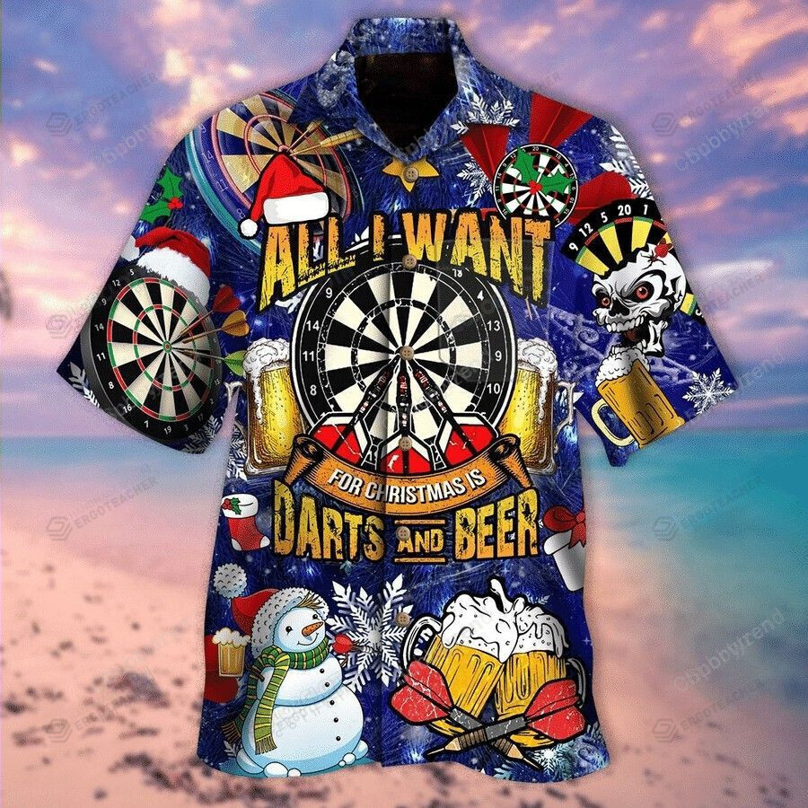 All I Want For Christmas Is Darts And Beer Hawaii Shirt Ha1500