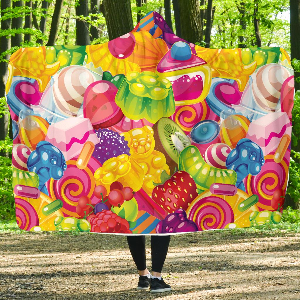 Candy Pattern Print Design Ca01 Hooded Blanket