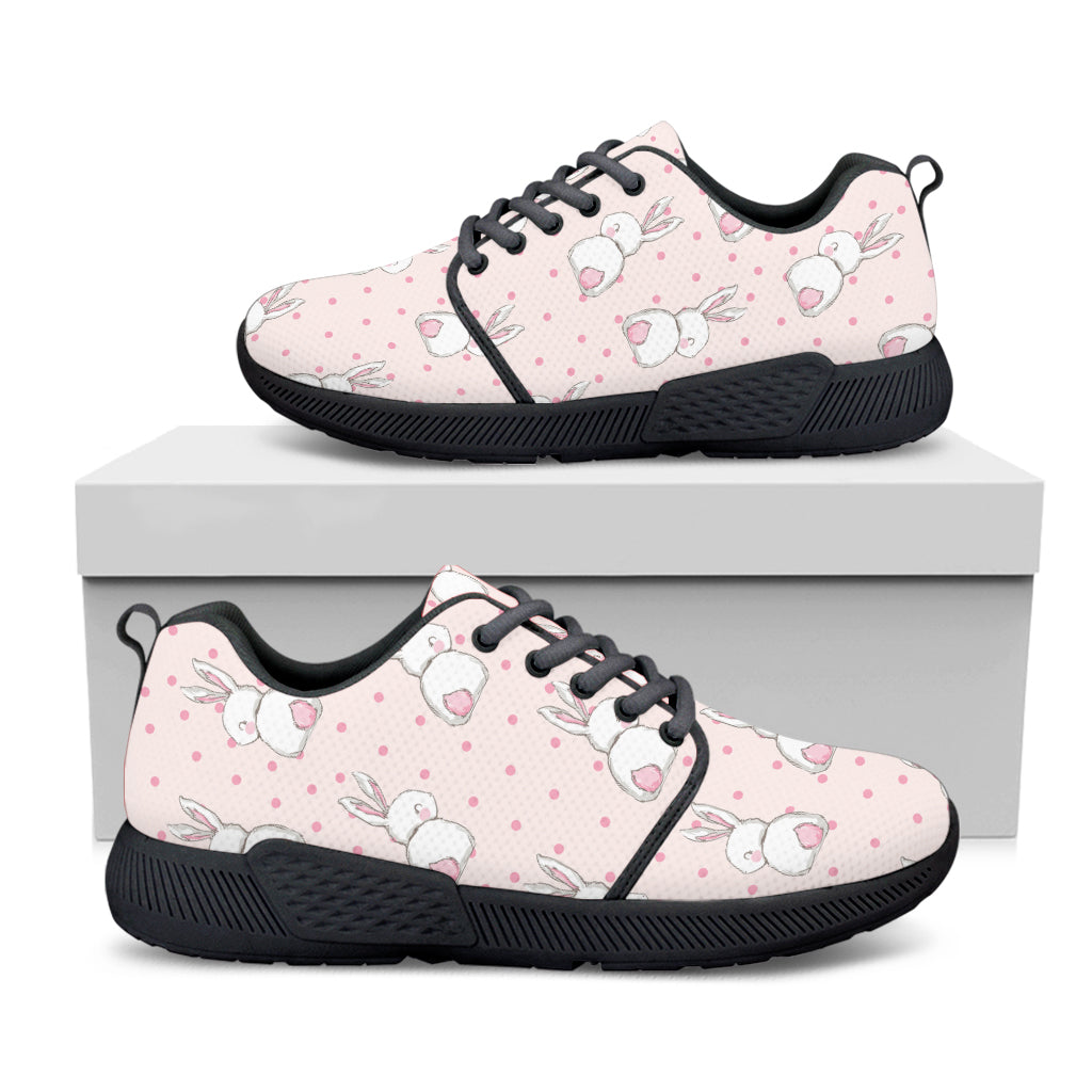 Cute Rabbit Pattern Print Black Athletic Shoes