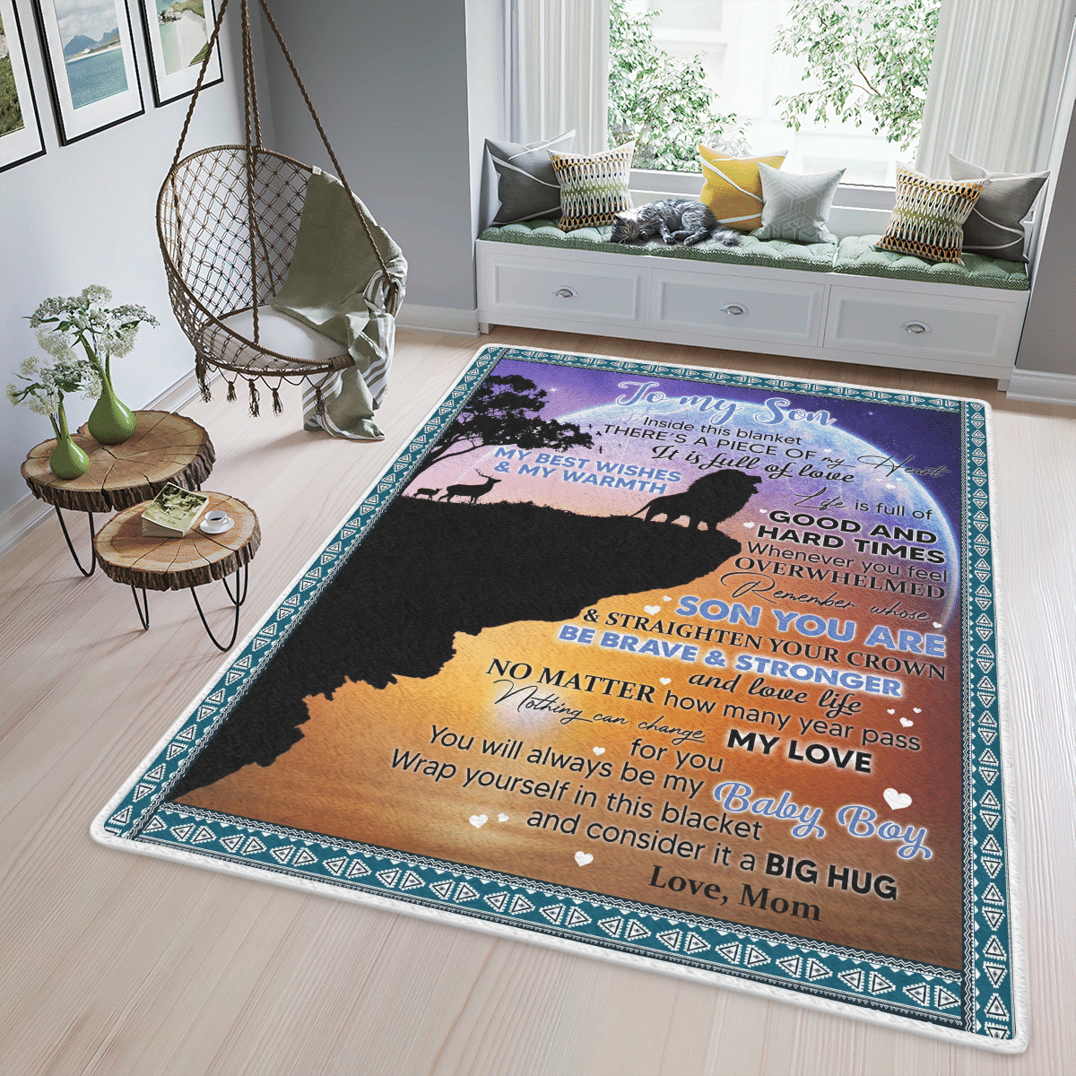 Wooni To My Son – Lion Area Rug, Rectangle Rug Wn070322184