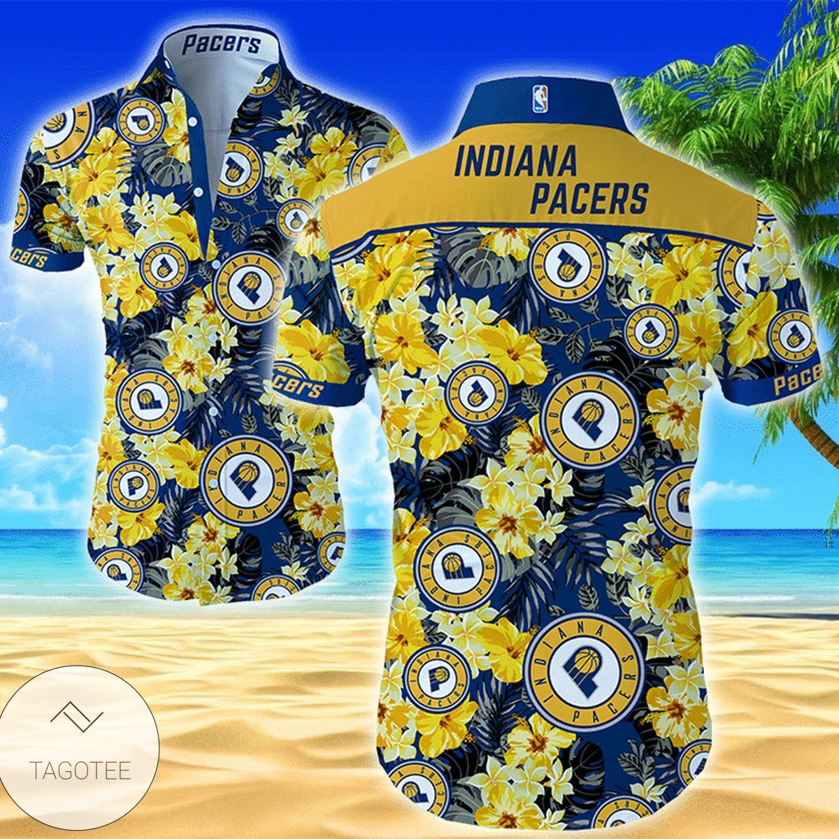 Nba Indiana Pacers Tropical Flowers Trendy Hawaiian Shirt V2 Aloha Shirt