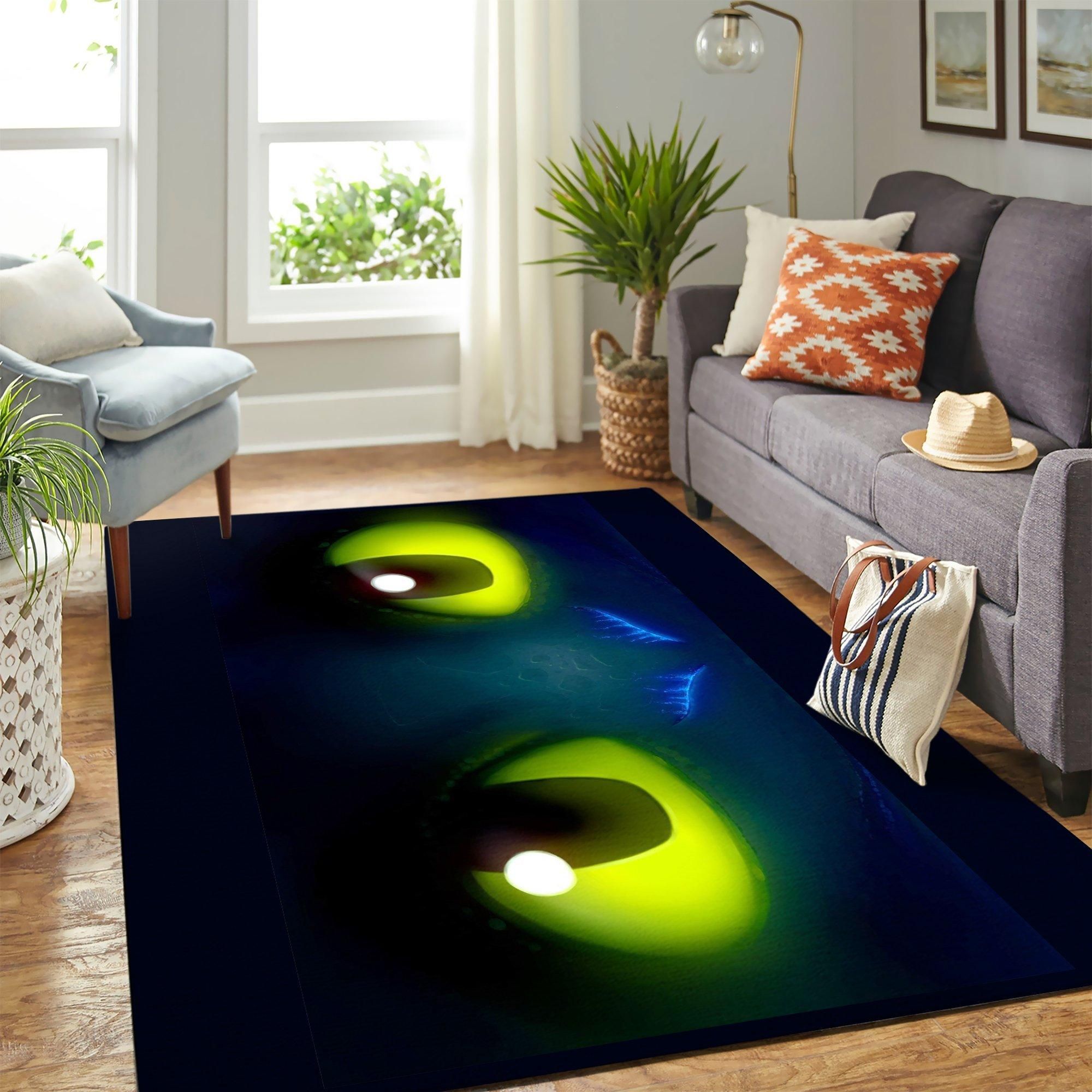 Toothless Eyes How To Train Your Dragon Area Rug Geeky Carpet – Home Decor – Bedroom Living Room Décor