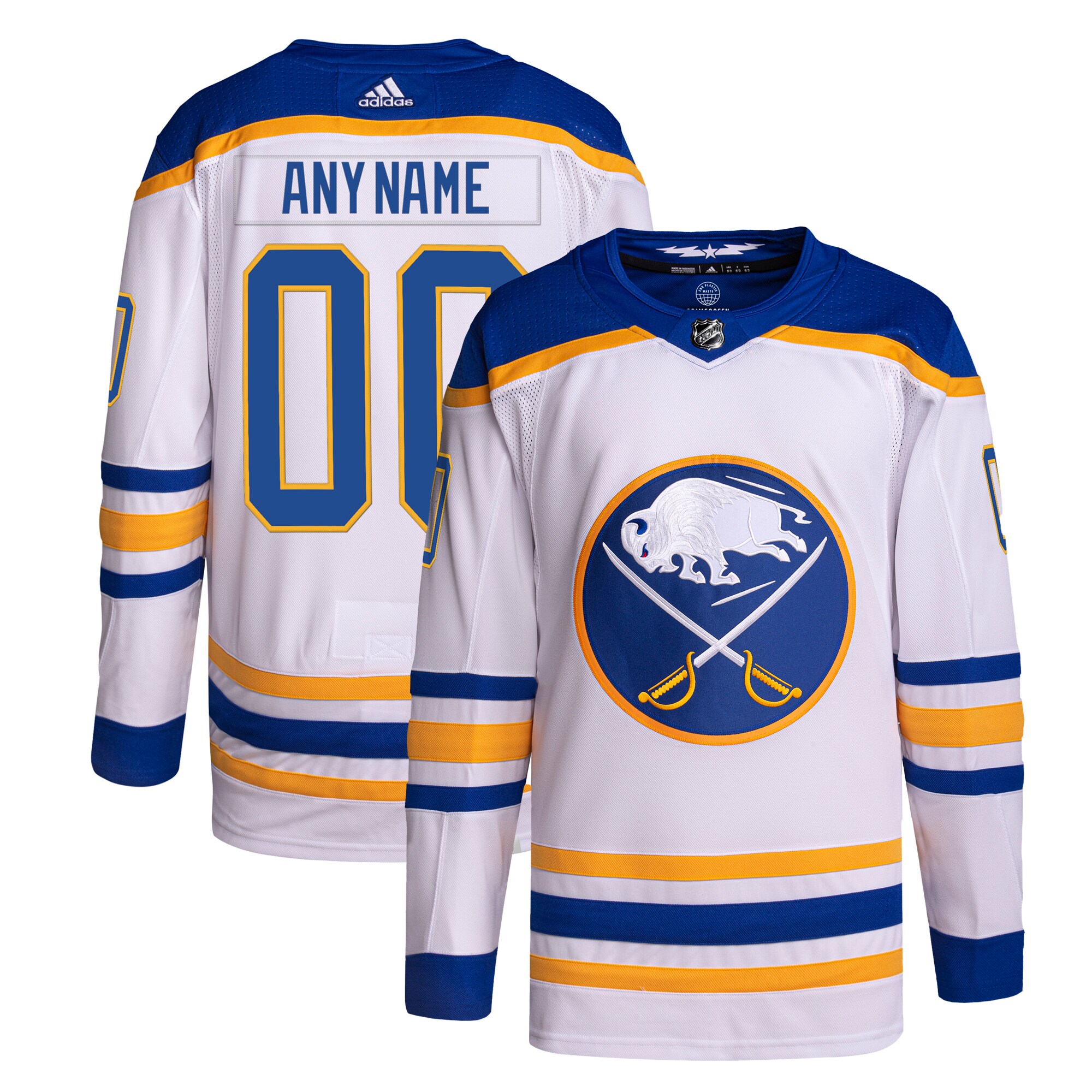 Buffalo Sabres Away Primegreen Authentic Custom Jersey – White