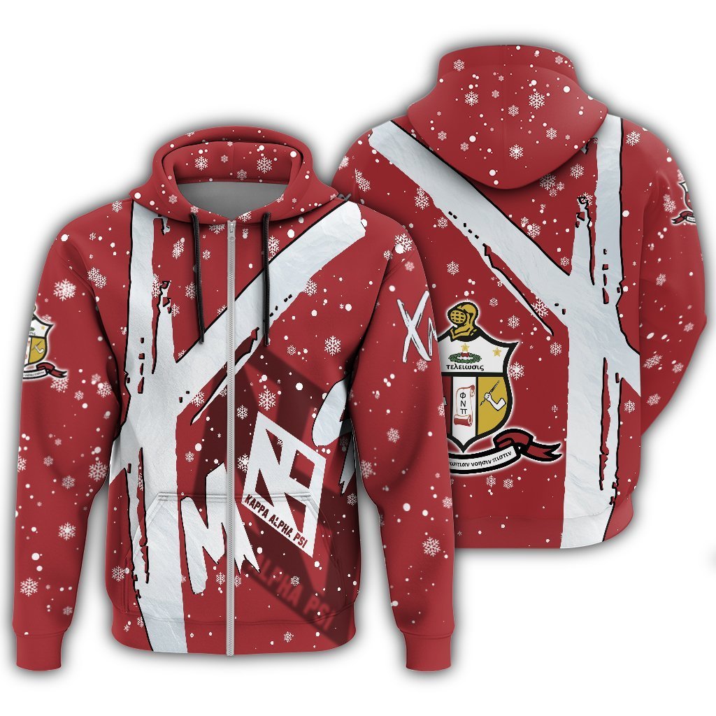 Greek Life Hoodie – Kappa Alpha Psi Christmas Zip Hoodie – X-Style