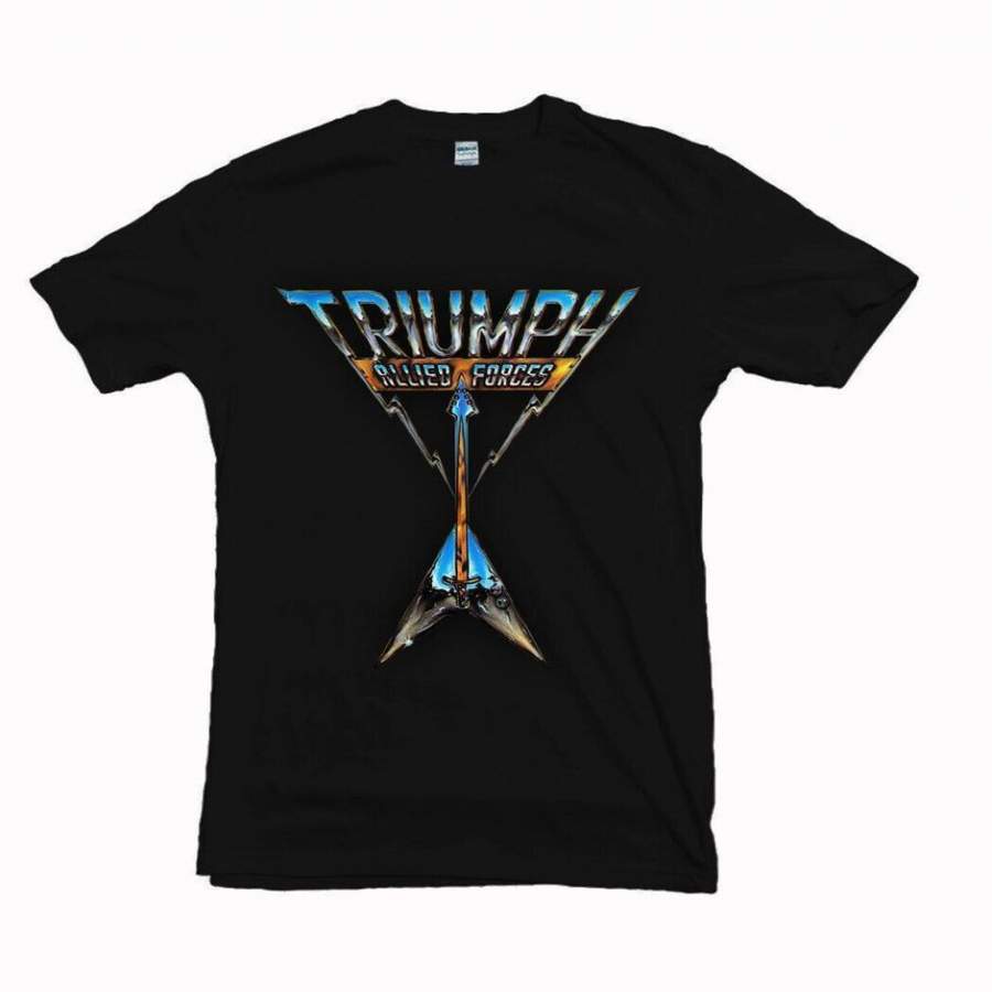 TRIUMPH Allied Forces Hard Rock Band Legend Black T-shirt