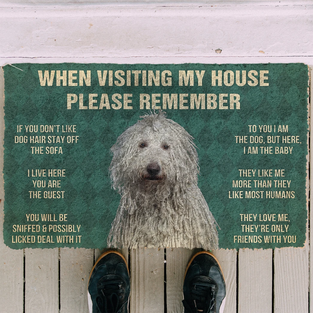 3D Please Remember Komondor Dogs House Rules Doormat