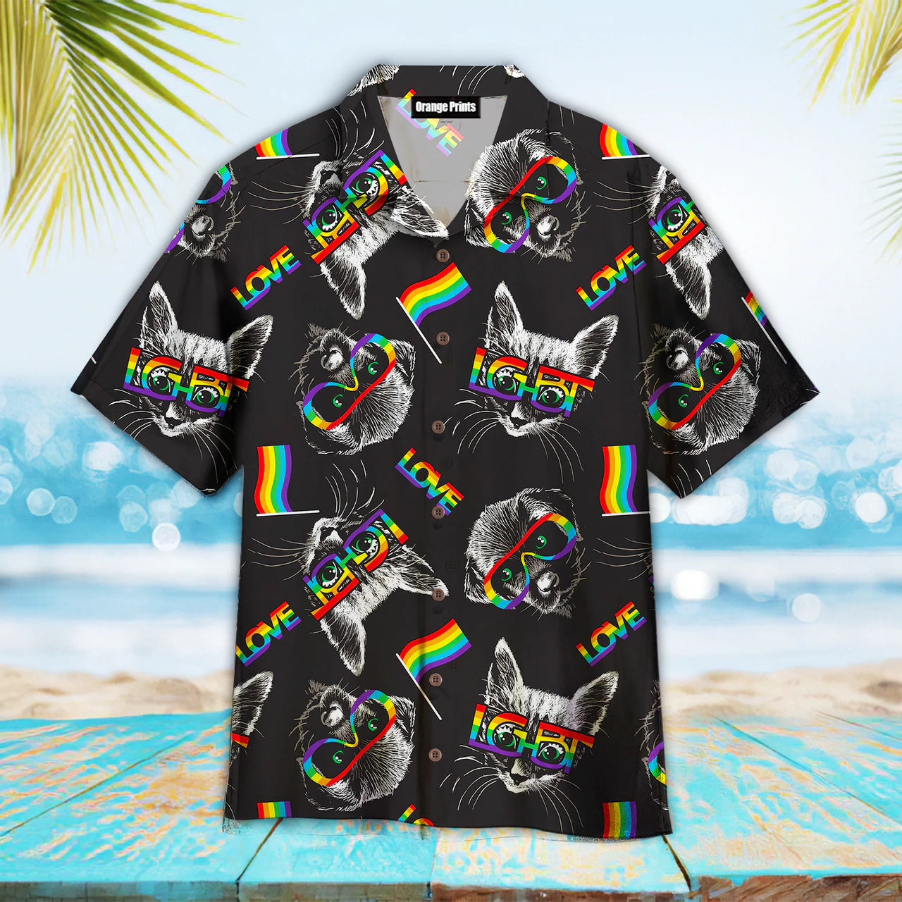 Kitten Puppy Faces With Glasses Lgbt Symbols Aloha Hawaii Shirts Ha48498