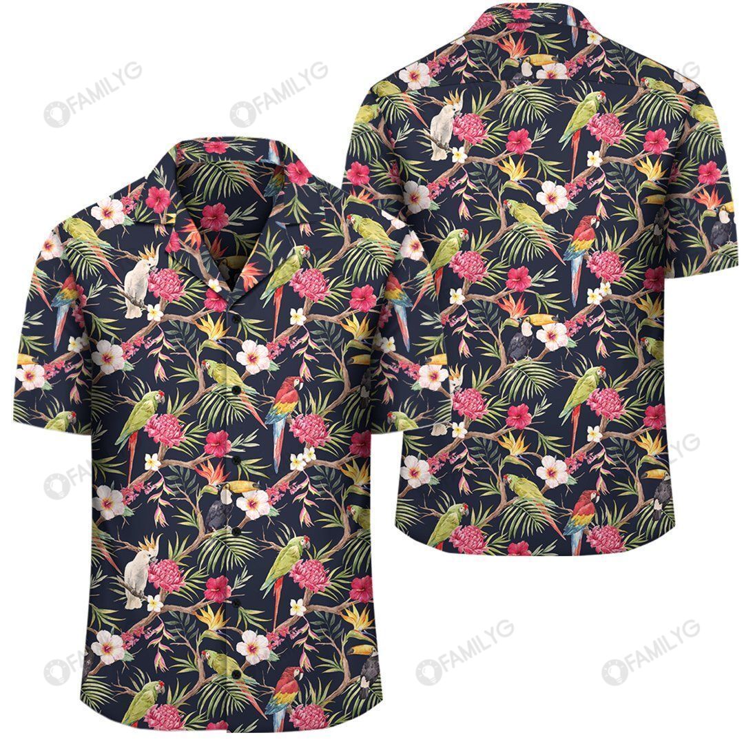 Tropical Hibiscus Strelitzia Palm Leaves Hawaiian Shirt Summer Hawaiian For Men, Women, Couple