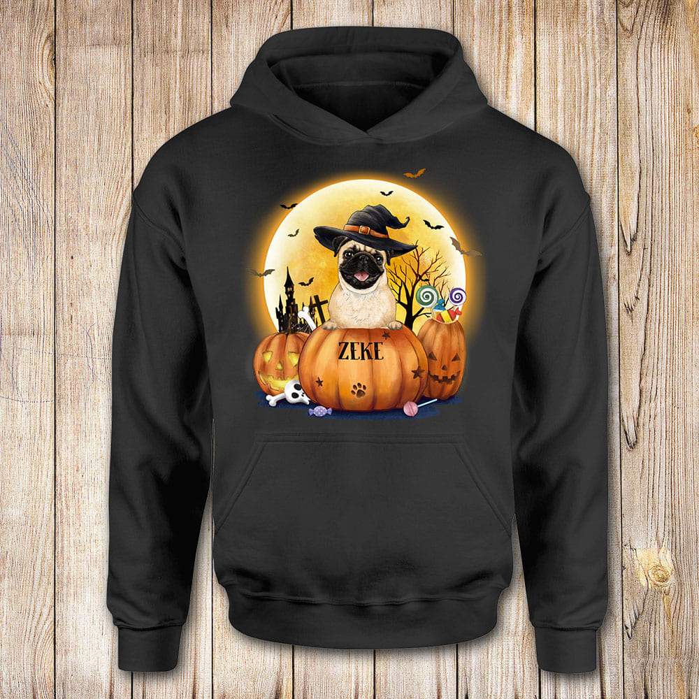 [Front Side] Personalized Halloween Hoodie Gifts For Dog Lovers – Dog Witch