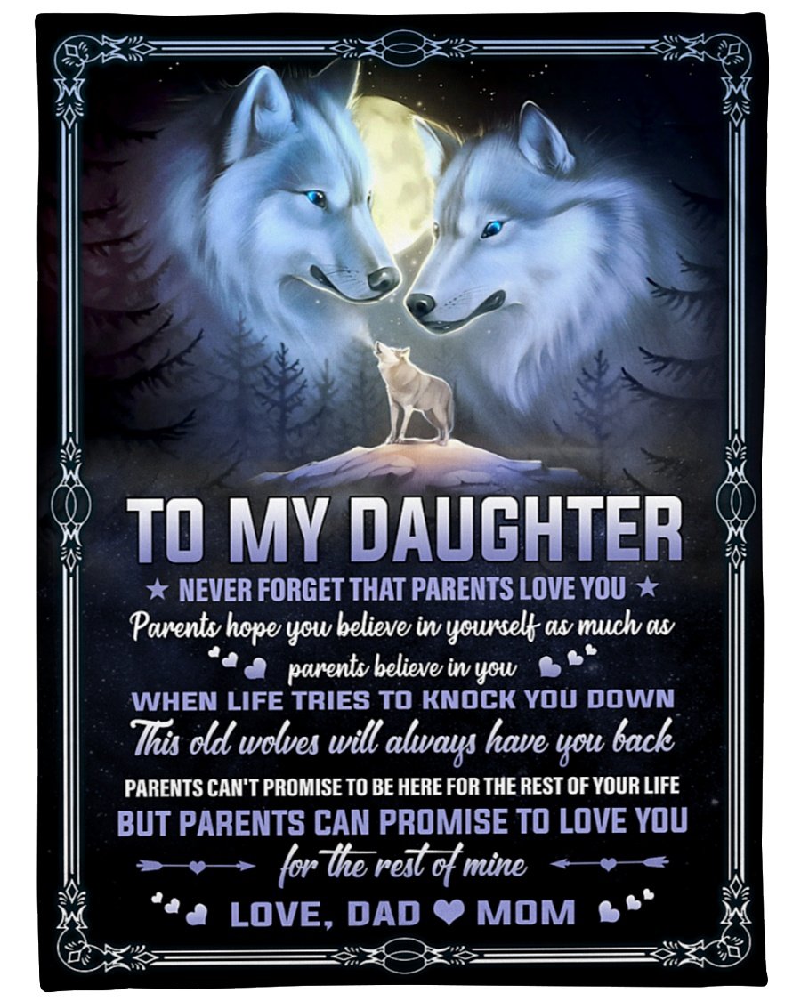 To My Daughter Never Forget That Parents Love You Fleece Blanket – Quilt Blanket Gift For Daughter Birthday Gift Family Gift Gift From Mom To Daughter Home Decor Bedding Couch Sofa Soft and Comfy Cozy