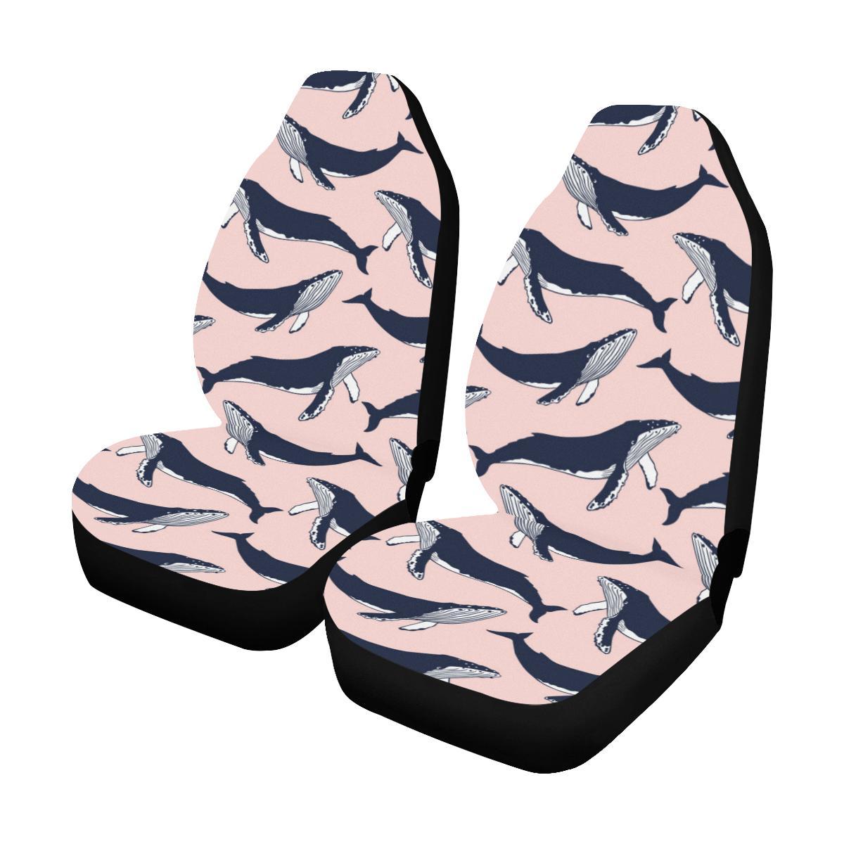 Humpback Whale Pattern Print Design 02 Universal Fit Car Seat Covers