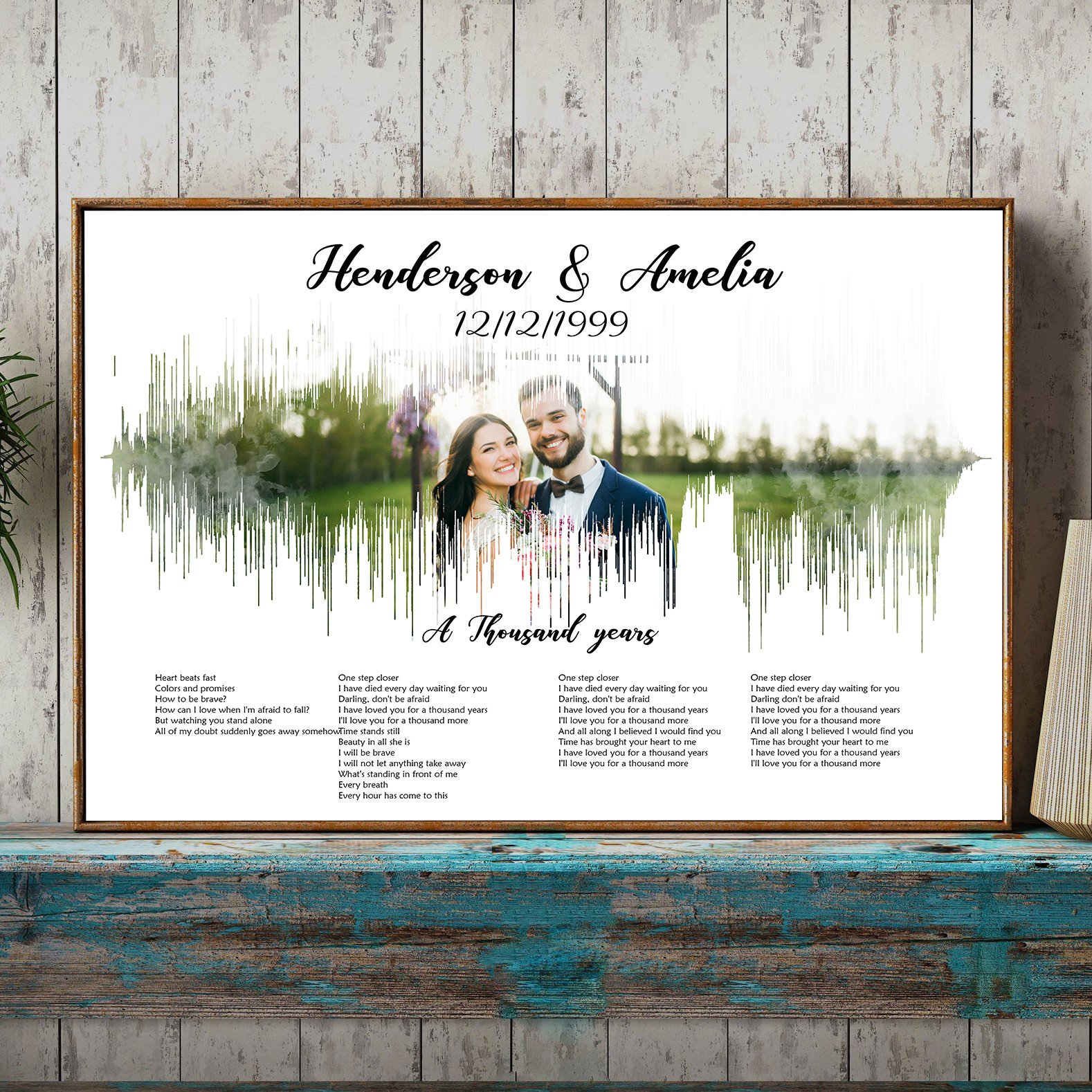 Personalized Soundwave Love Song Lyric Standard Poster