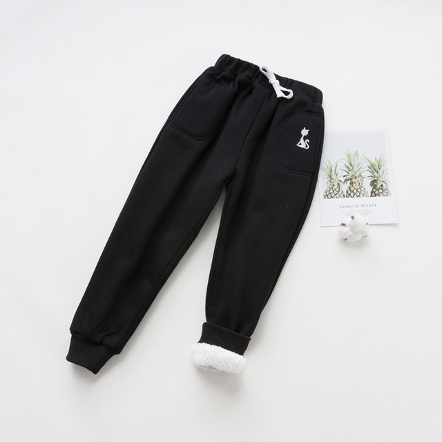 Boys Winter Pants Sports Warm Trousers Berber Fleece Kids Thick Pants Children Long Trousers For 4-14 Years Kids Causal Pants alx