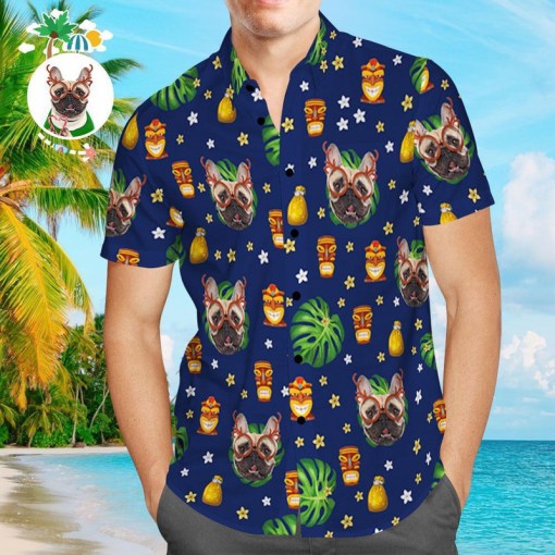 Custom Face Personalized Photo Hawaii Shirts Dog Aloha Beach Shirt For Men 6673 Ha56572