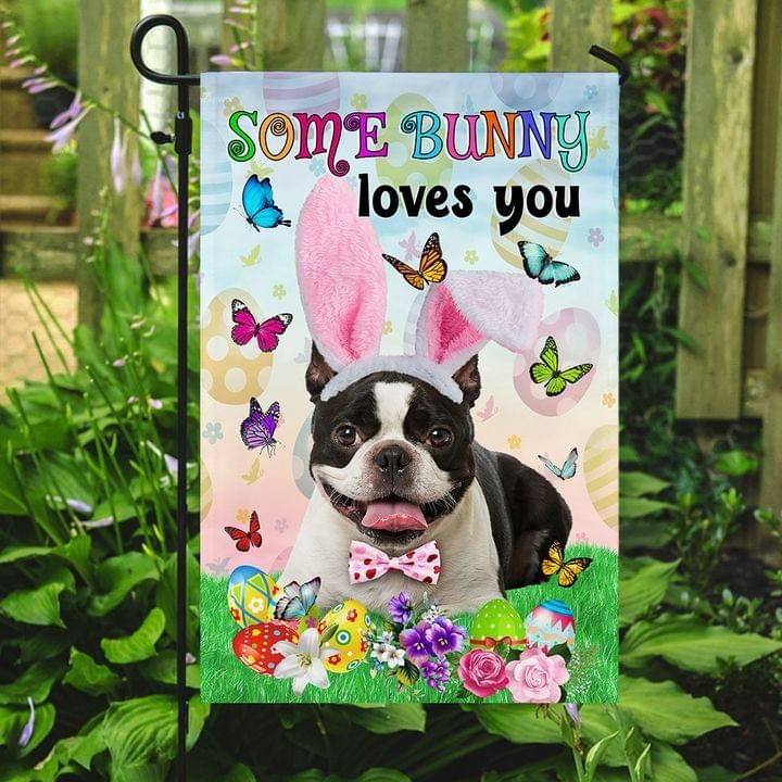 Boston Terrier Easter Some Bunny Loves You Easter Poster poster canvas