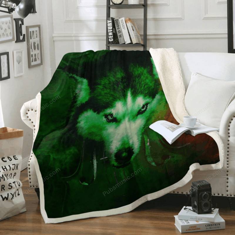 Wolf Violin Music – Animal Art Art For Fans Sherpa Fleece Blanket