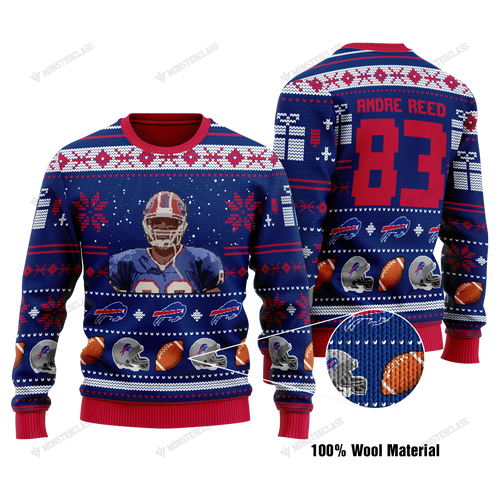 Andre Reed 83 Buffalo Bills Nfl Christmas Sweater