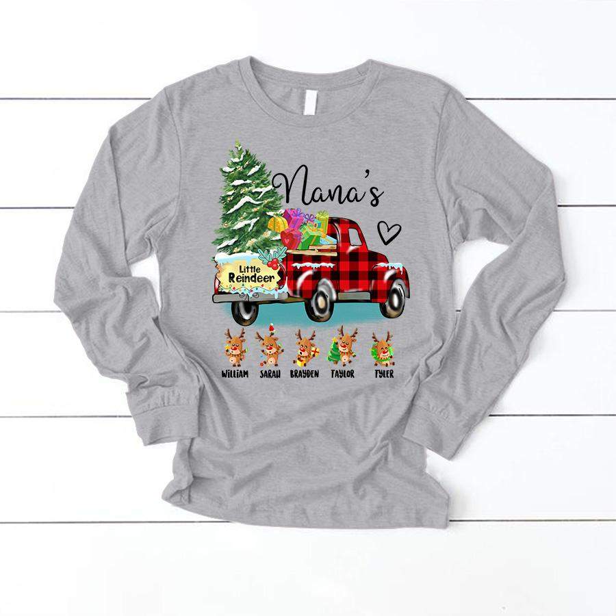 Christmas – Nana’s little reindeer | Personalized Long Sleeve T-Shirt