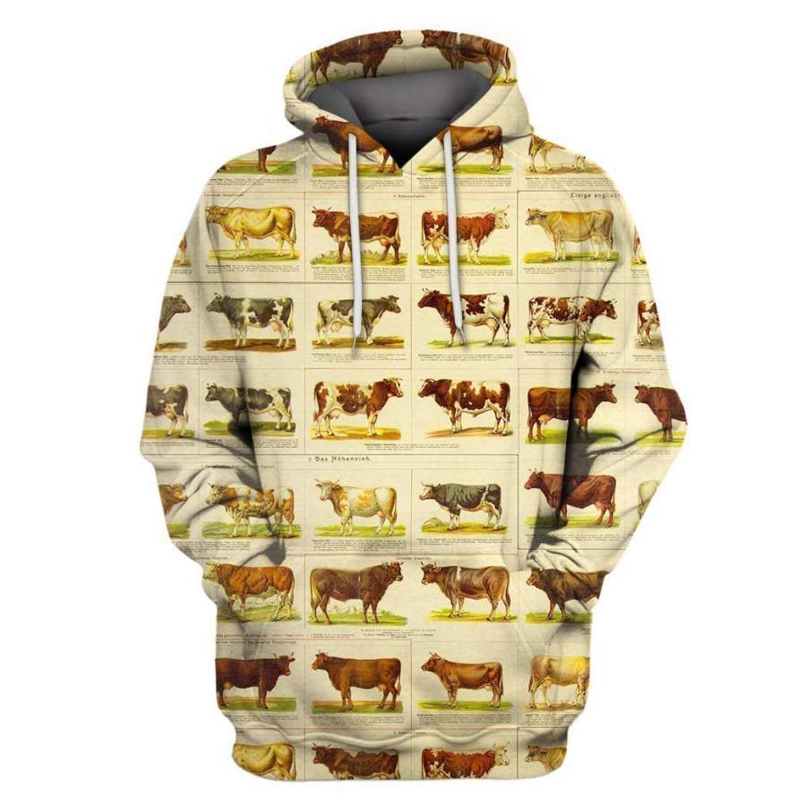 3D AOP Breeding Cows Hoodie