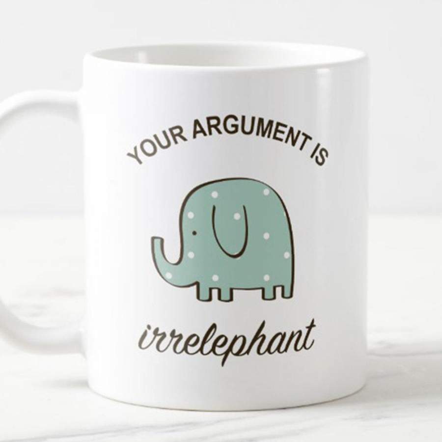 Your Argument Is Irrelephant, Elephant Mug, Funny Elephant Mug, Mugs With Sayings, Mug For Dad, Gifts For Elephant Lovers – Gst