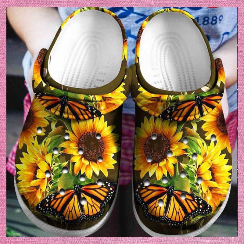 Butterfly Sunflower Rubber clog Shoes Comfy Footwear