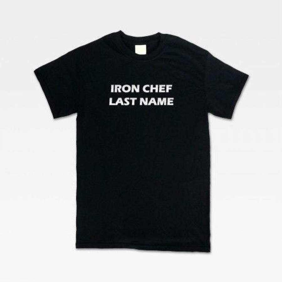 Iron Chef Personalized Last Name T-Shirt Casual Slim Fit Tee Black
