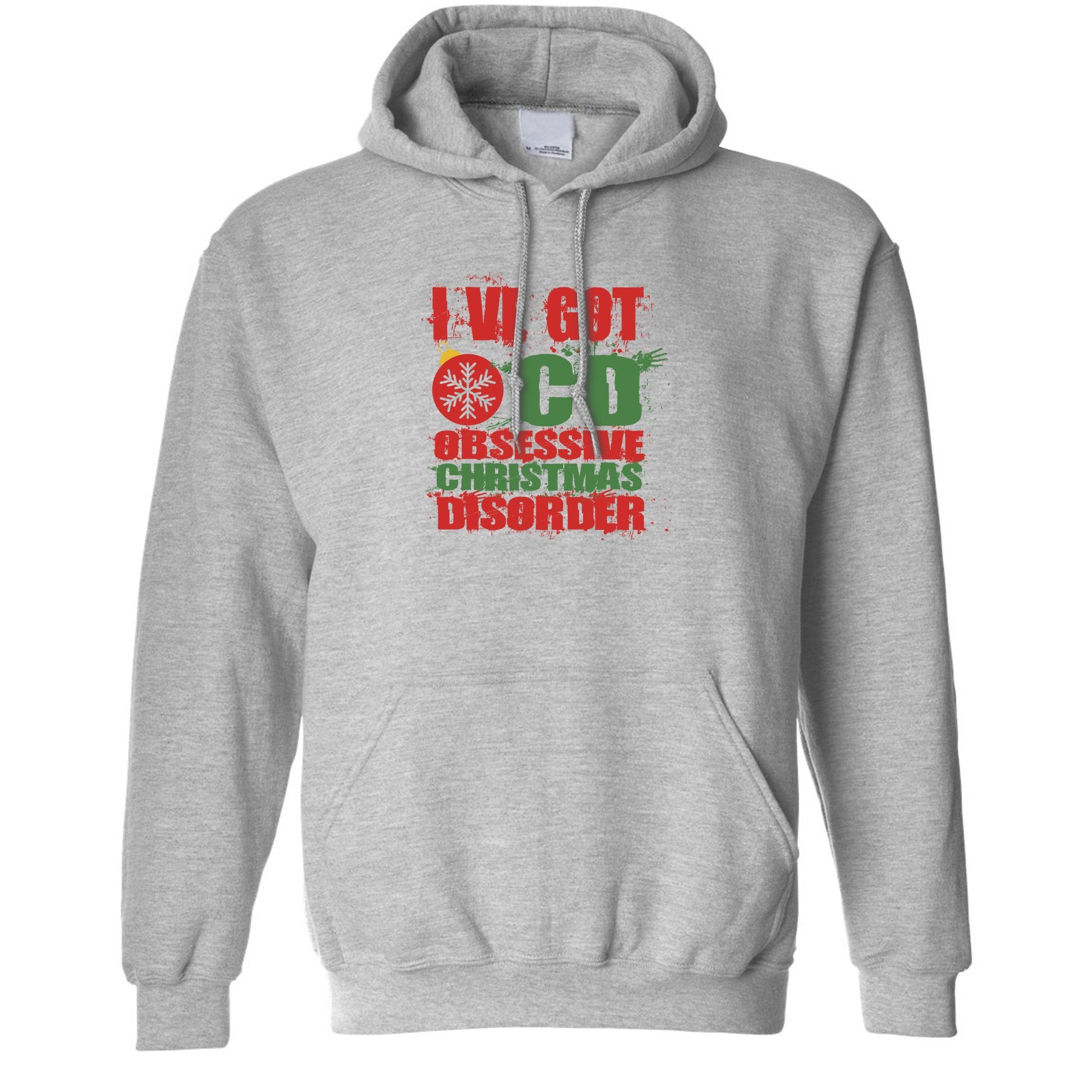 Christmas Hoodie Obsessive Xmas Disorder Ocd Joke Hooded Jumper