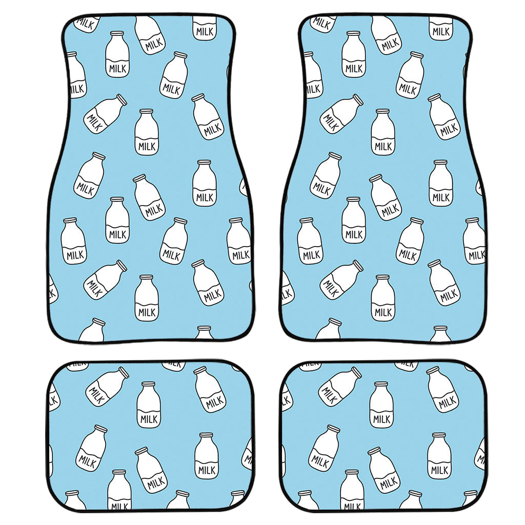 Milk Bottle Cartoon Pattern Print Front And Back Car Floor Mats, Front Car Mat