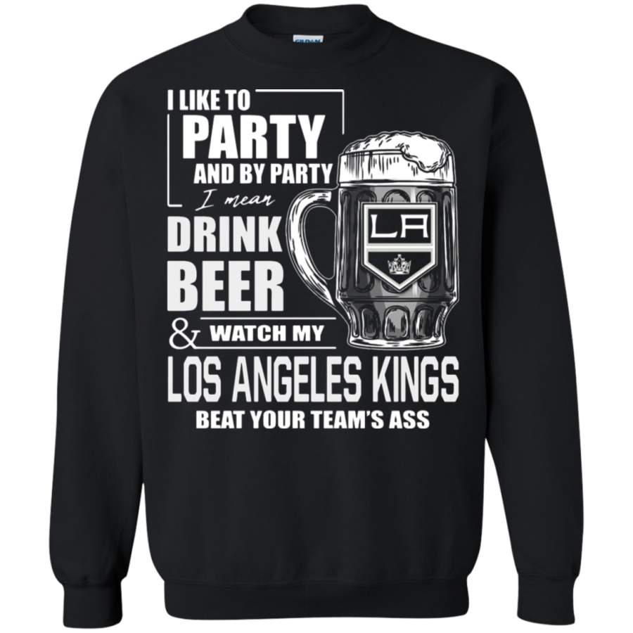 AGR I Like To Drink Beer & Watch My Los Angeles Kings Ice Hockey Sweatshirt