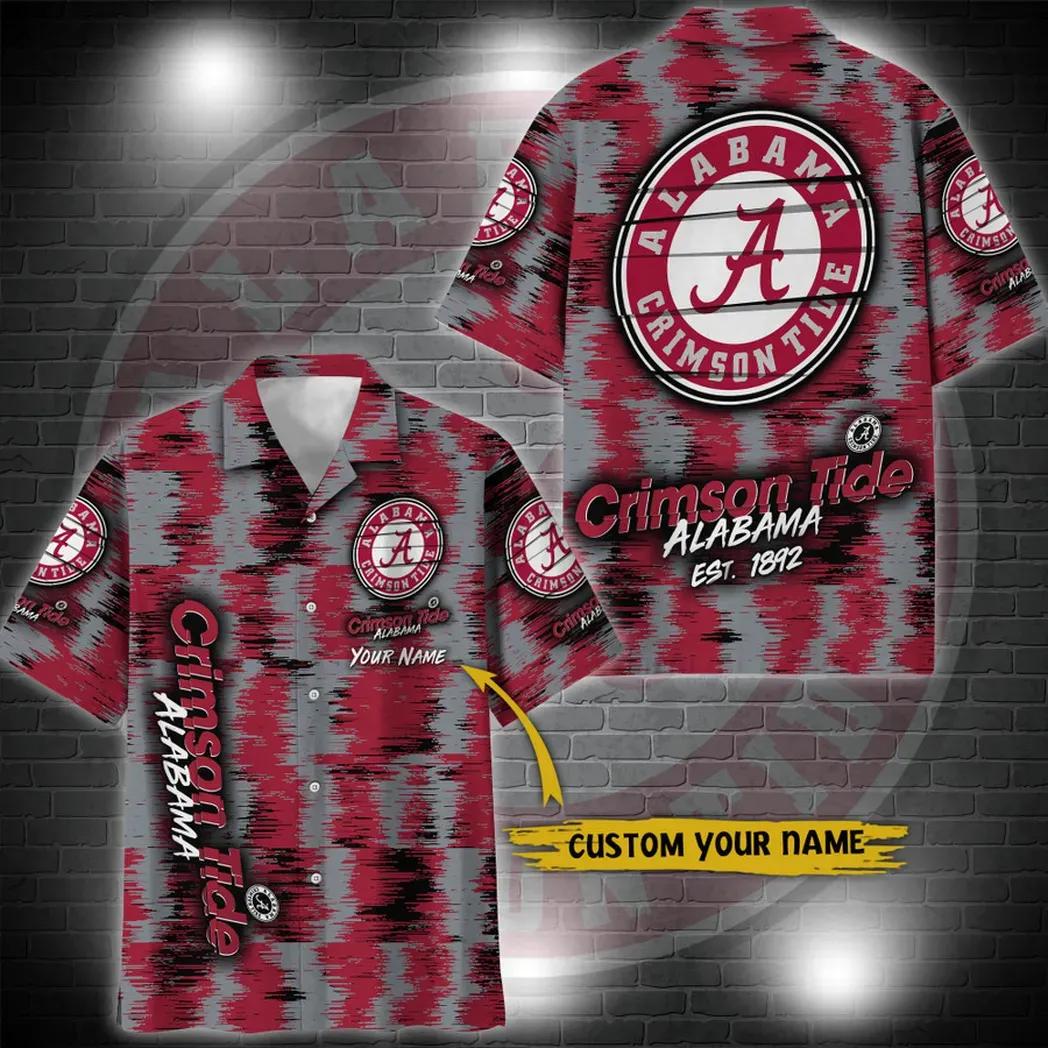 Alabama Crimson Tide Aloha Hawaiian Shirt Custom Your Name, Ncaa Hawaiian Shirt