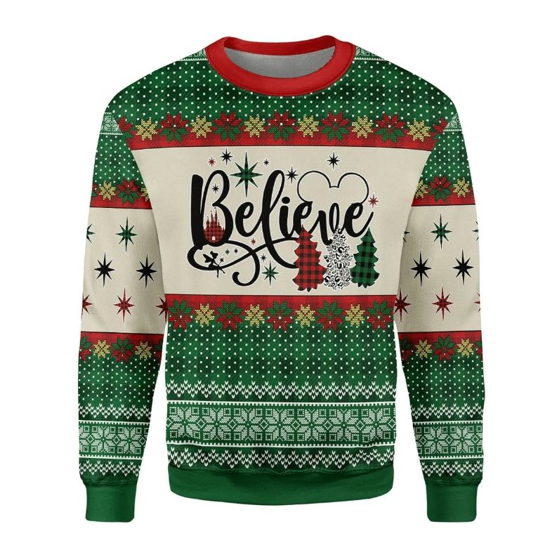 Believe Ugly Christmas Wool Sweater