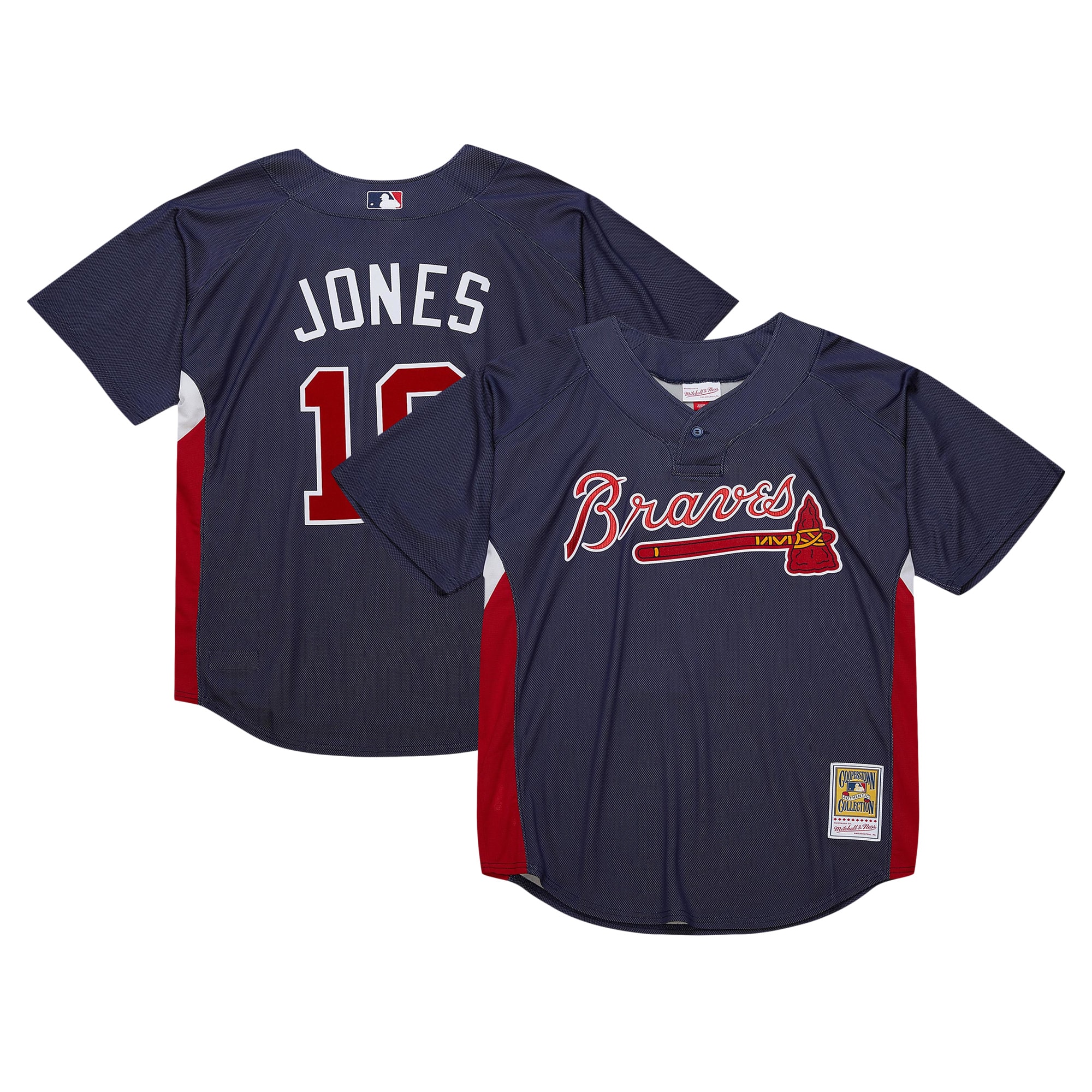 Chipper Jones Atlanta Braves Mitchell & Ness Cooperstown Collection 2007 Batting Practice Jersey – Navy