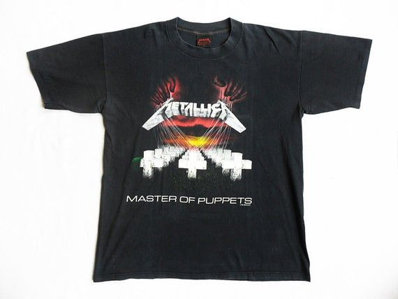 Vintage Rare 80S Single Stitched Metallica Master Of Puppets Shirt