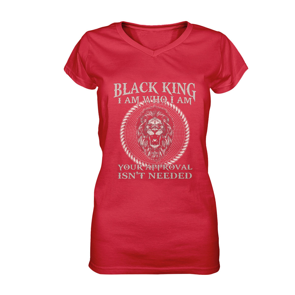 Black King I Am Who I Am Lion Ez02 2808 Women V-Neck T-Shirt